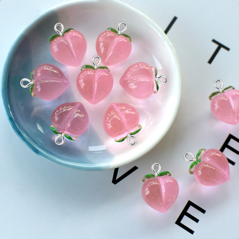 Resin Craft Projects - 10Pcs 새로운 투명 복숭아 플랫 수지