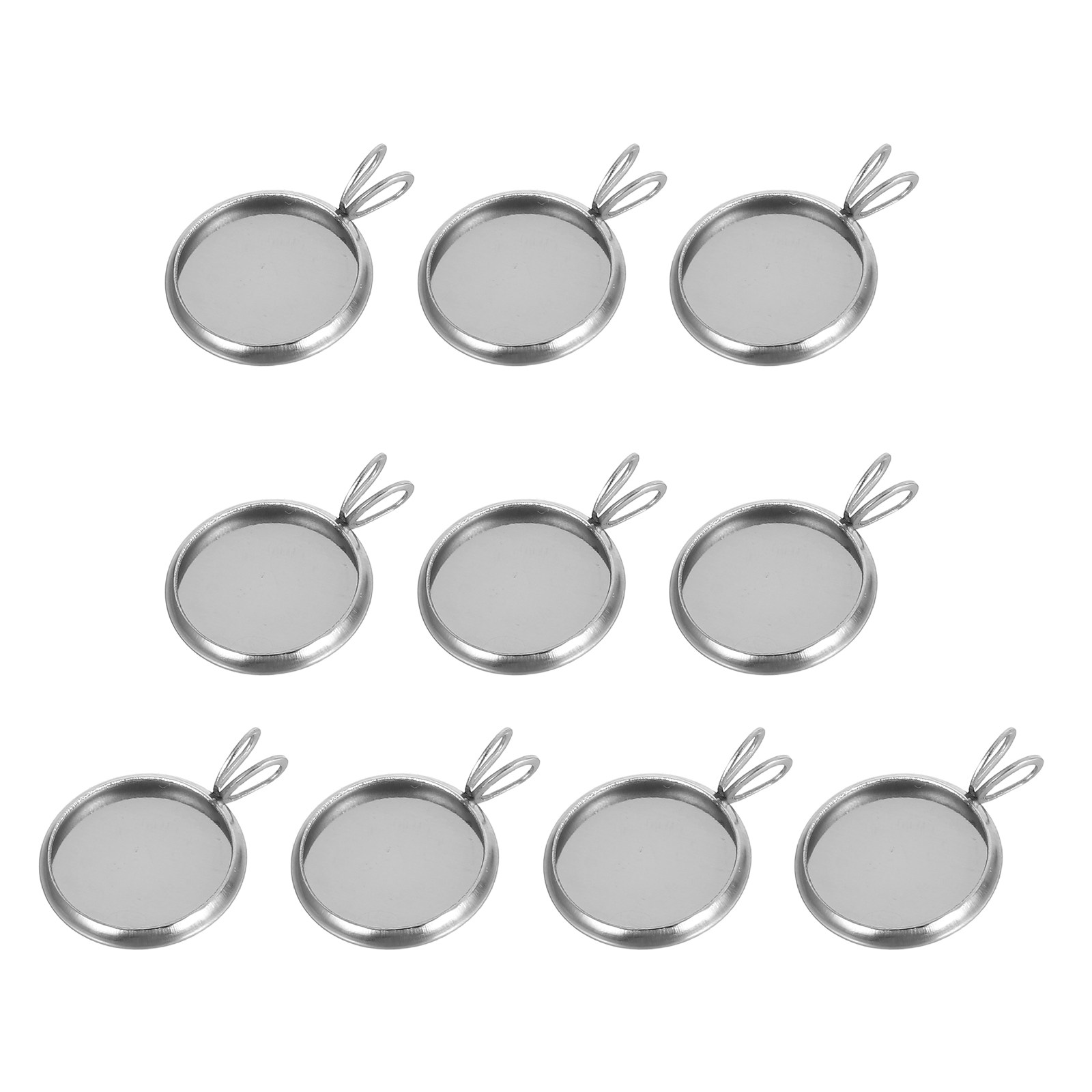 Resin Crafts Diy - 10개입 12mm 원형 트레이 펜던트 베이스