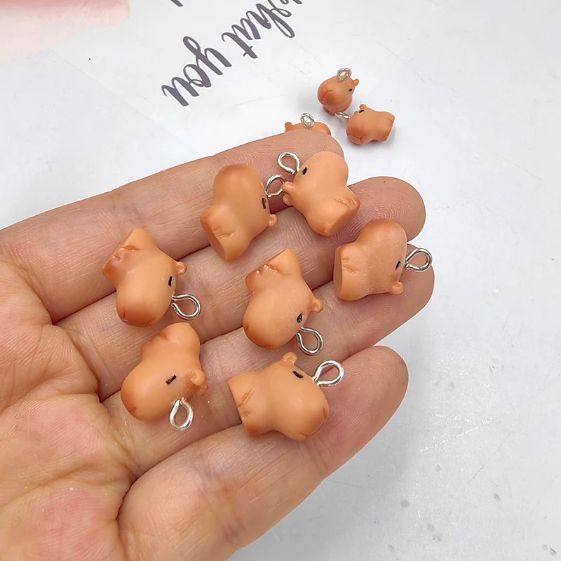 Resin Craft Projects - 10pcs 귀여운 작은 카피바라 참 장식품
