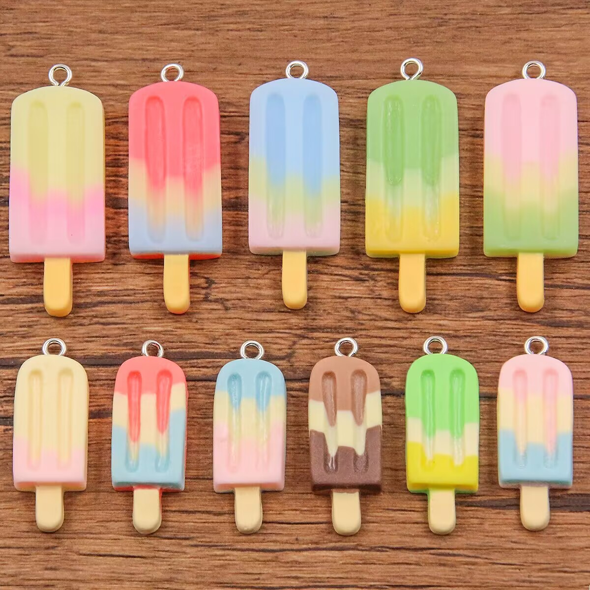 6개 그라데이션 아이스바 레진 참 미니 아이스크림 펜던 - Resin Crafts Diy 리뷰 및 가격