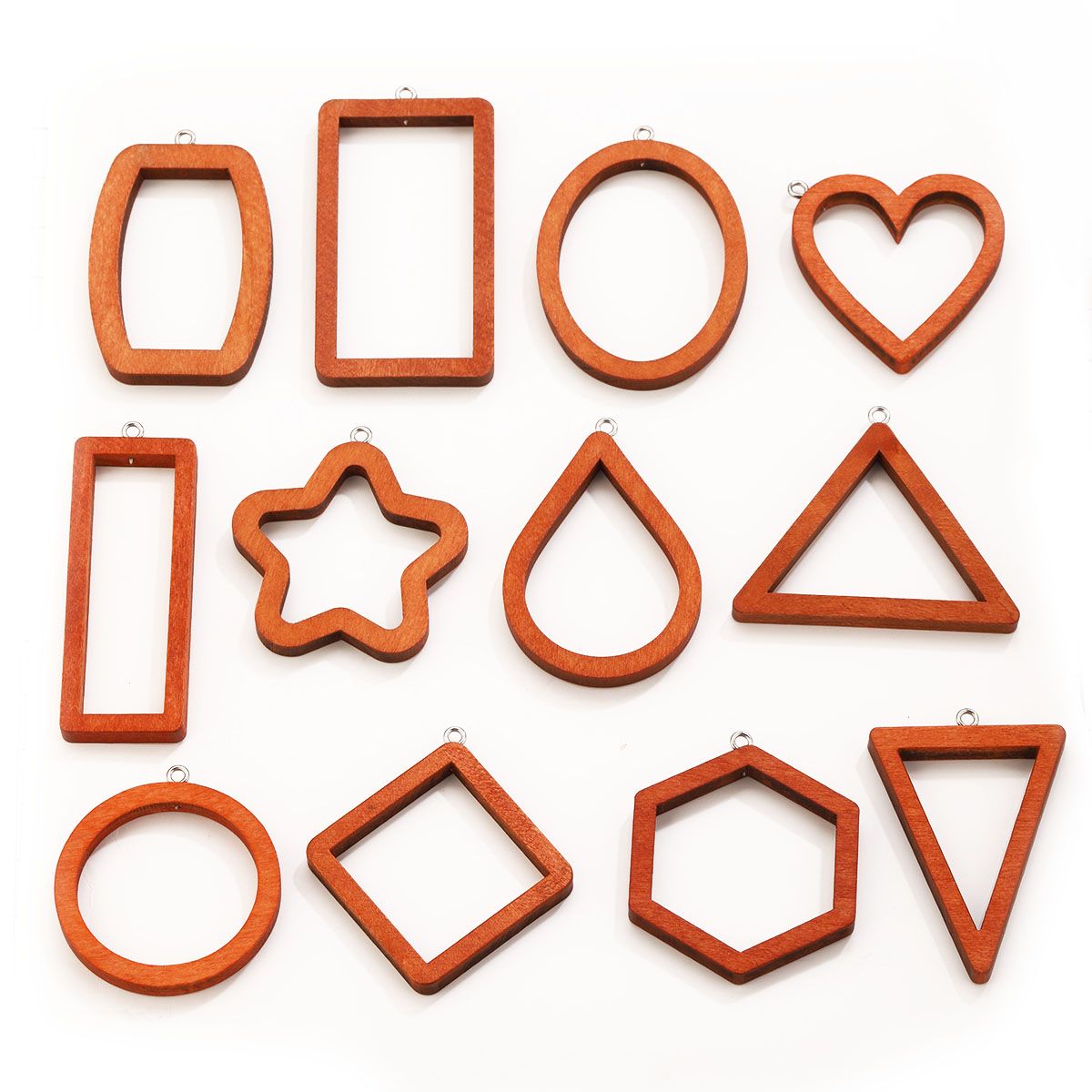 10PCS 삼각형 직사각형 나무 기하학적 참 장식품 귀 - Resin Craft Projects 리뷰 및 가격
